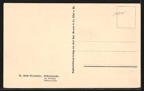 AK Wiesbaden, Wilhelmstrasse mit Strassenbahn