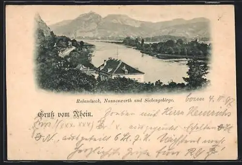 AK Rolandseck /Rhein, Nonnenwerth und Siebengebirge