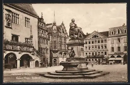 AK Heilbronn a. Neckar, Robert-Meyer Denkmal und Kutsche