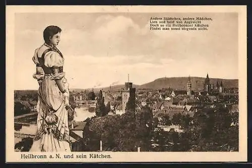 AK Heilbronn a. N., Stadtansicht mit Kätchen