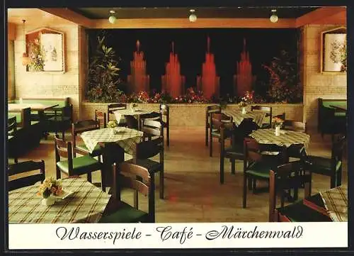 AK Bad Königshofen, Hassberg, Wasserspiele-Cafe-Märchenwald, Inh.W.Eschenbach