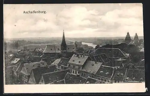 AK Aschaffenburg, Blick über die Dächer