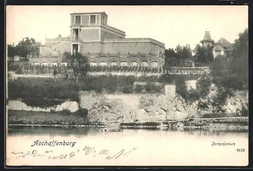 AK Aschaffenburg, Ansicht vom Pompejanum