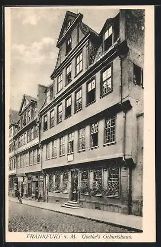 AK Alt-Frankfurt, Goethes Geburtshaus mit Strassenpartie