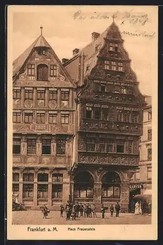 AK Alt-Frankfurt, Haus Frauenstein mit Passanten