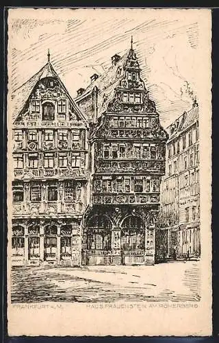 Künstler-AK Alt-Frankfurt, Haus Frauenstein am Römerberg
