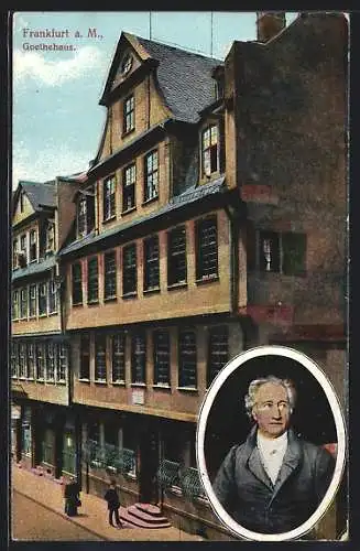 AK Alt-Frankfurt, Goethehaus- und Portrait