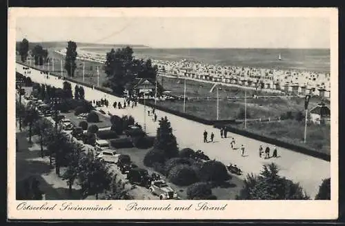 AK Swinemünde, Promenade und Strand