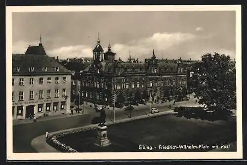 AK Elbing / Elblag, Friedrich-Wilhelm-Platz mit Post
