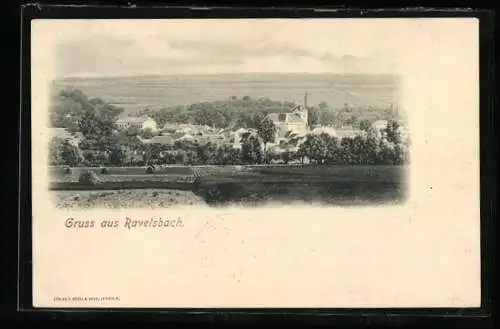 AK Ravelsbach, Ortsansicht mit Umgebung