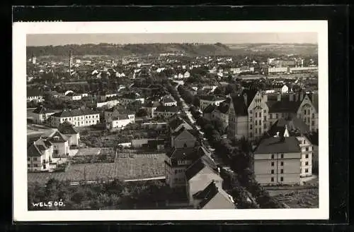 AK Wels /O. Ö., Ortsansicht von oben