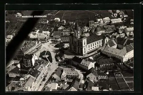 AK Mariazell, Panorama vom Flugzeug aus