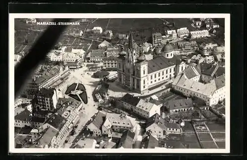 AK Mariazell, Teilansicht mit Kirche