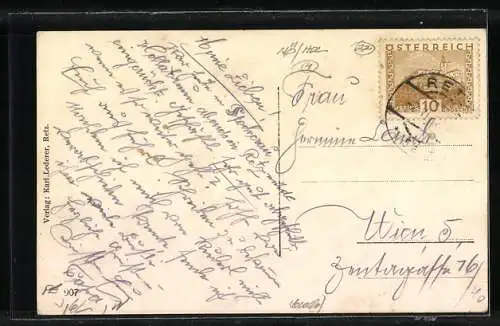 AK Retz /N. Ö., Ortsansicht mit Turmgebäude