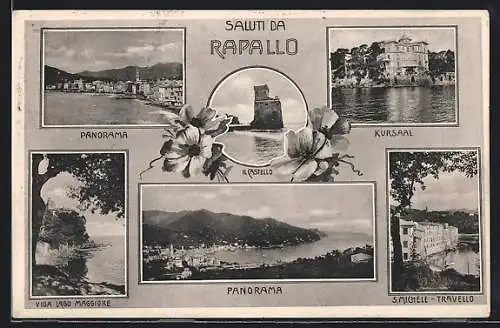 AK Rapallo, Kursaal, Panorama, Castello