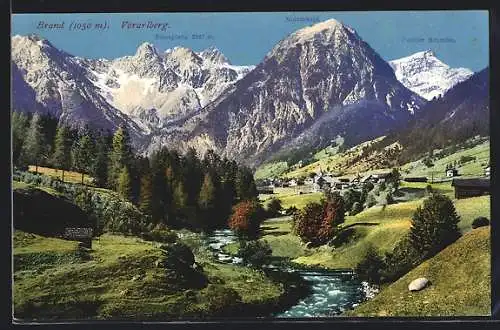 AK Brand, Teilansicht mit Scesaplana, Mottenkopf und Panüler Schrofen