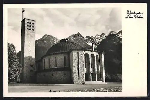 AK Bludenz, Neue Kirche mit Strasse