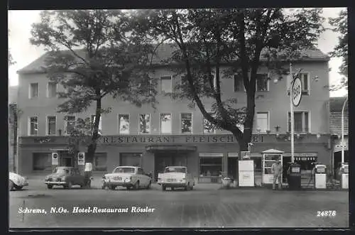 AK Schrems /N.Oe., Esso-Tankstelle und Hotel-Restaurant Rössler