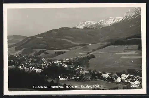AK Edlach /Reichenau, Gesamtansicht mit Raxalpe von oben