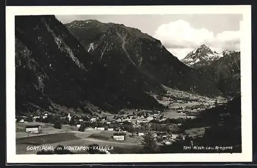 AK Gortipohl /Montafon-Vallüla, Gesamtansicht mit Bergmassiven