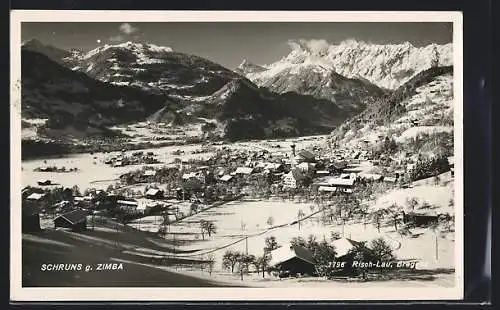 AK Schruns, Totalansicht im Winter gegen Zimba