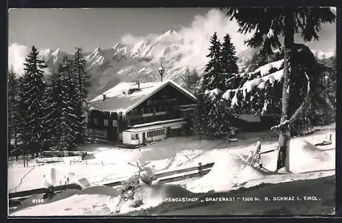 AK Schwaz i. Tirol, Gasthof Grafenast im Winter