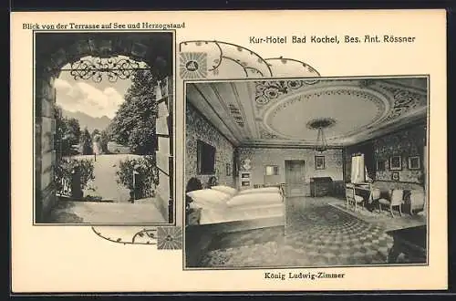 AK Bad Kochel, Kur-Hotel von Ant. Rössner, König Ludwig-Zimmer