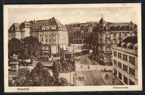 AK Elberfeld, Brausenwerth, Strassenpartie aus der Vogelschau