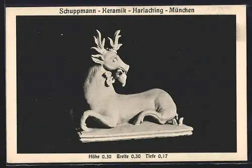 AK München-Harlaching, Keramik-Reh der Firma Schuppmann Keramik