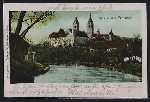 AK Freising, Ortsansicht vom Fluss aus