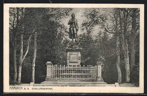 AK Marbach a. N., Das Schillerdenkmal
