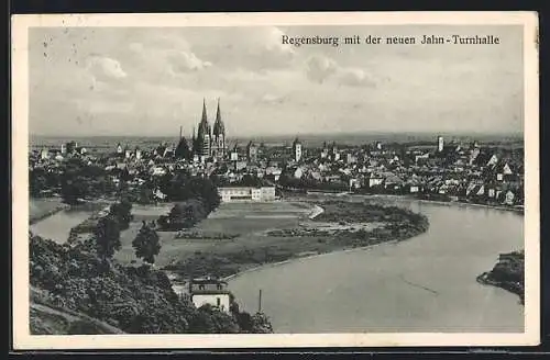 AK Regensburg, Ortsansicht mit der neuen Jahn-Turnhalle