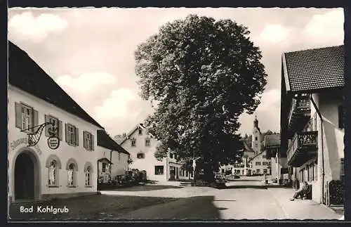 AK Bad Kohlgrub, Strassenpartie mit Gasthof Schwarzer Adler