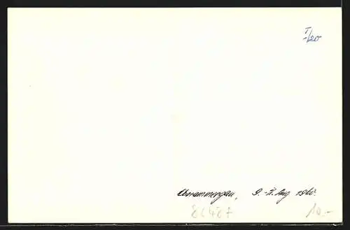 Foto-AK Oberammergau, Strassenszene vor der Post, 1960