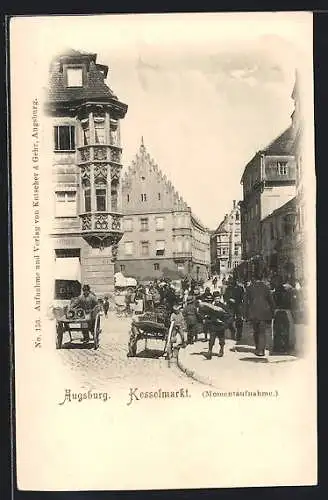 AK Augsburg, Strassenpartie am Kesselmarkt