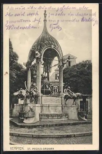 AK Kempten / Allgäu, St. Magnus-Brunnen