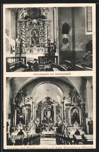 AK Bischofsheim /Rhön, Inneres der Klosterkirche auf dem Kreuzberg, Seitenkapelle mit Antoniusaltar