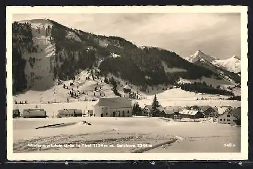 AK Grän in Tirol, Winterlicher Ort mit Geishorn