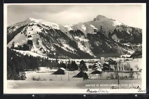AK Nesselwängle i. Tirol, Winter im Ort