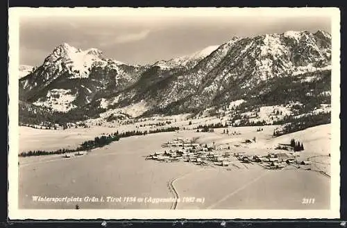 AK Grän in Tirol, Wintersprtplatz mit Aggenstein