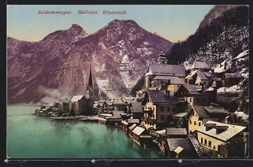 AK Hallstatt, Ort im Winter