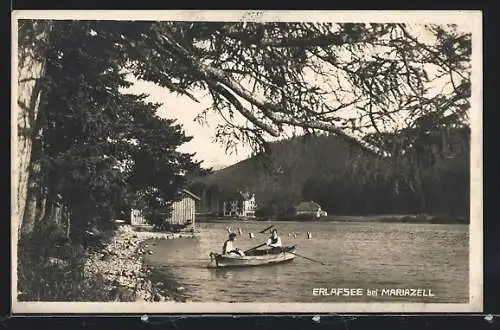 AK Maria-Zell, Ruderboot auf dem Erlafsee