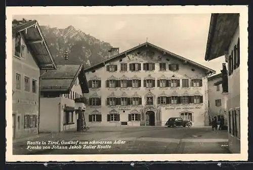 AK Reutte, Gasthof Zum Schwarzen Adler