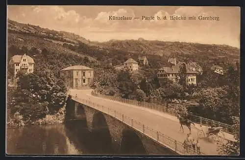 AK Künzelsau, Partie bei der Brücke mit Garnberg