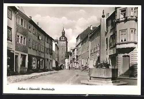 AK Buchen im Odenwald, Marktstrasse mit Geschäften