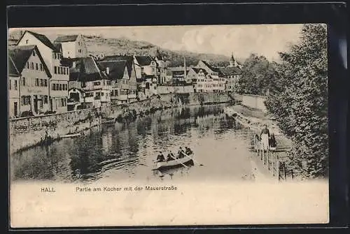 AK Hall, Partie am Kocher mit der Mauerstrasse