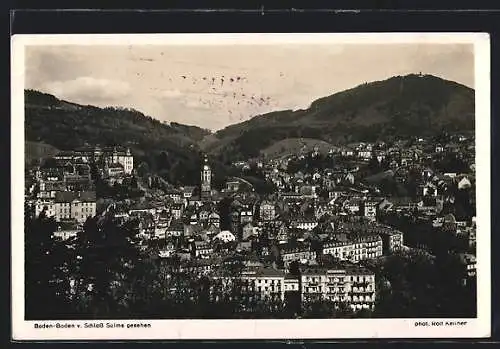AK Baden-Baden, Gesamtansicht vom Schloss Solms aus