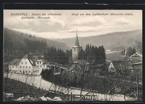 AK Marxzell, Kirche am Luftkurhotel Marxzeller Mühle