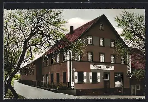 AK Auerbach Kr. Karlsruhe, Gasthaus-Metzgerei Zum Hirsch