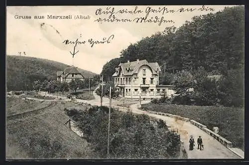 AK Marxzell (Albtal), Teilansicht mit Gasthaus